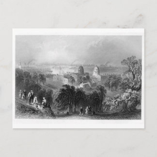 Postal Londres desde Greenwich Park 1840