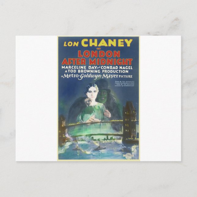 Postal LONDRES DESPUÉS DE MEDIANOCHE por Philip J. Riley (Anverso)