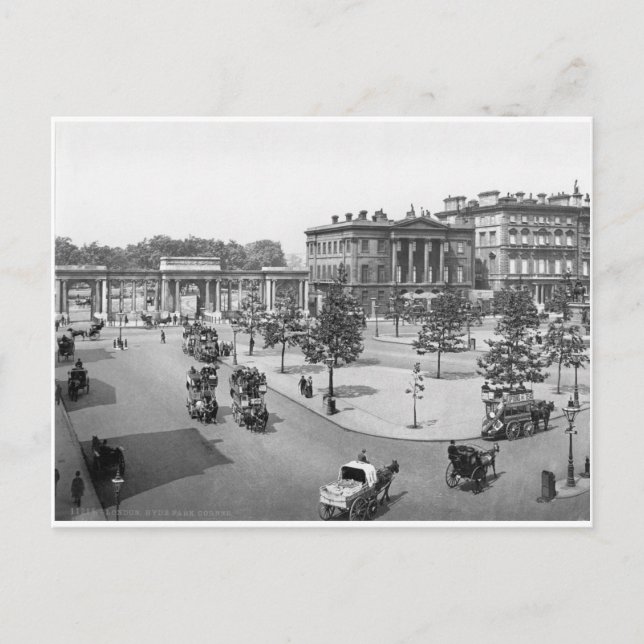 Postal Londres Hyde Park, Inglaterra de principios del si (Anverso)