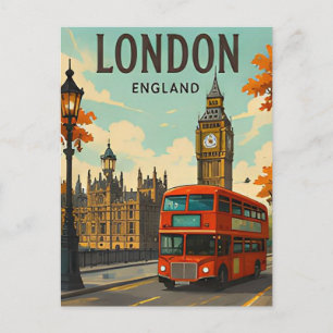 Postal Londres Inglaterra Big Ben Thames Paisaje Urbano