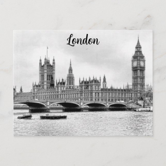 Postal Londres Inglaterra Big Ben Westminster Viaje (Anverso)