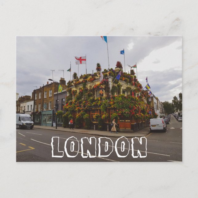 Postal Londres Inglaterra Gran Bretaña Churchill Arms (Anverso)