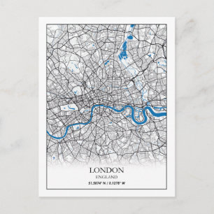 Postal Londres Inglaterra Reino Unido Mapa de la Ciudad V