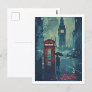 Postal Londres Inglaterra Reino Unido Vintage Famoso Trav