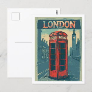 Postal Londres Inglaterra Reino Unido Vintage Famoso Trav