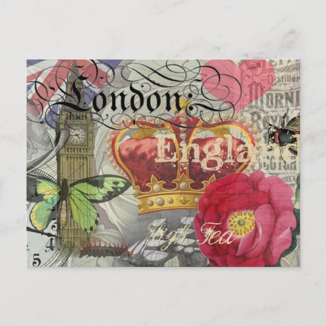 Postal Londres Inglaterra Viaje Viaje Arte Viejo Europa (Anverso)