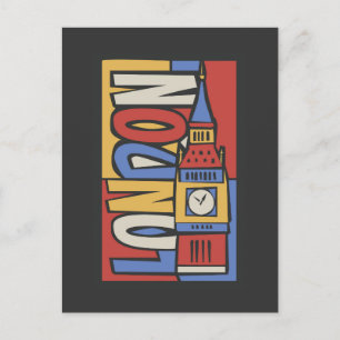 Postal Londres, Inglaterra   Vibrante Diseño De La Mano