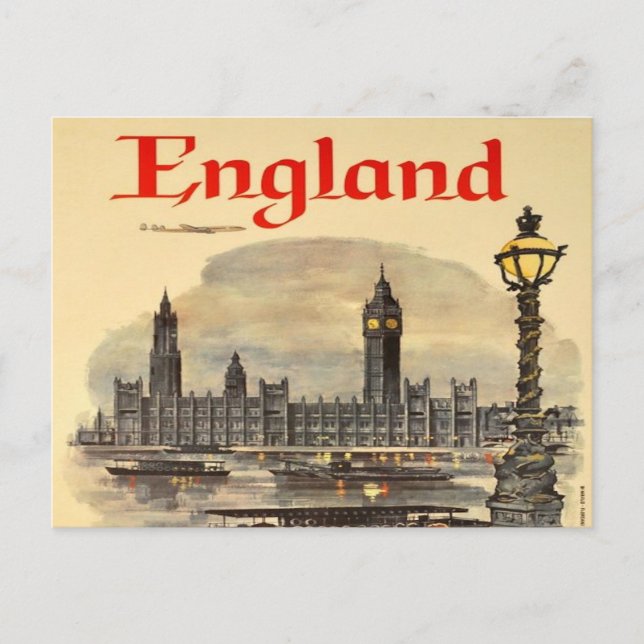 Postal londres Inglaterra Vintage retro turismo Big Ben (Anverso)