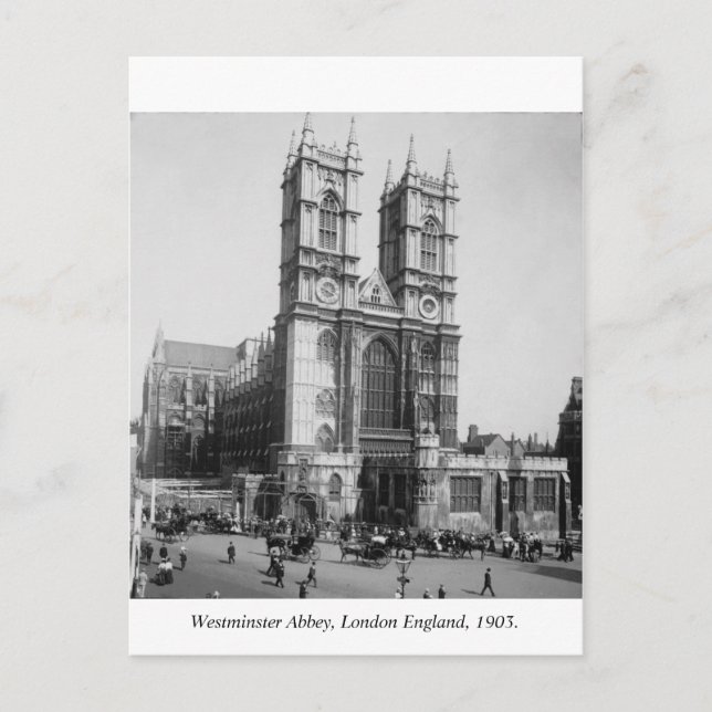 Postal Londres Inglaterra, Westminster Abbey 1903 (Anverso)