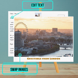 Postal Londres mira por el Támesis Londres Inglaterra