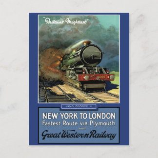 Postal Londres Nueva York Great Western Railway