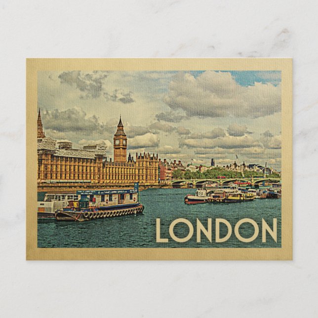 Postal Londres Postcard Inglaterra Viaje de Vintage (Anverso)
