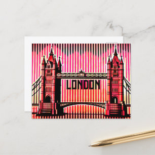 Postal Londres SKyline en estilo de ilusión óptica BAUHAU