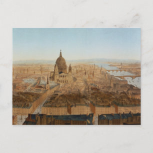 Postal Londres: una vista de pájaro de St. Paul's y el Ri