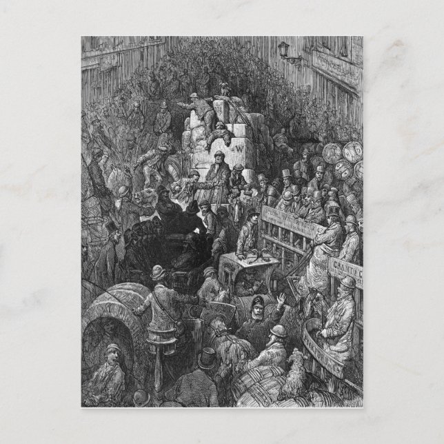 Postal Londres victoriano - Una ciudad a lo largo (Anverso)