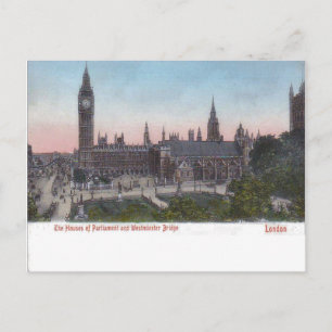 Postal Londres vintage, Palacio de Westminster antes de 1