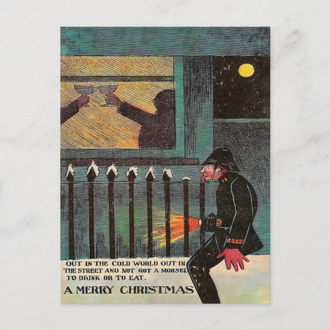 Postal Lonely Victorian Policeman in the Cold (Anverso)