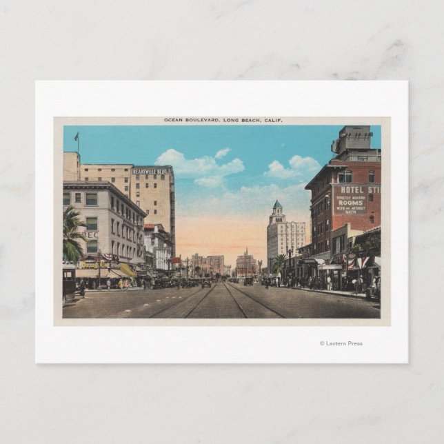 Postal Long Beach, CA - Ocean Boulevard View (Anverso)