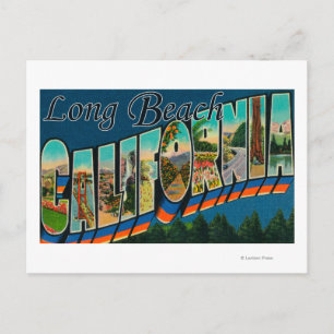 Postal Long Beach, California - Escenas de letras grandes