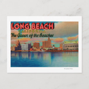 Postal Long Beach, California - La Reina de las Playas