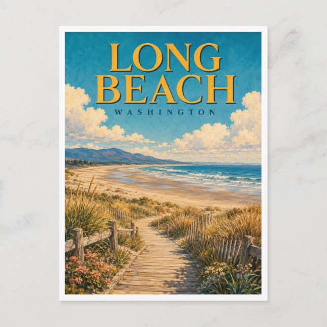 Postal Long Beach Washington Boardwalk GeoSaga (Anverso)