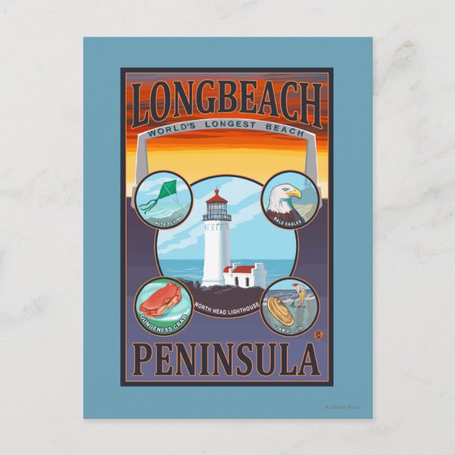 Postal Long Beach, WashingtonTravel (Anverso)