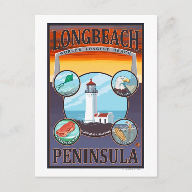 Postal Long Beach, WashingtonTravel (Anverso)