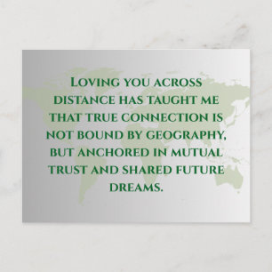 Postal Long Distance Relationship Quote Postcard Miles