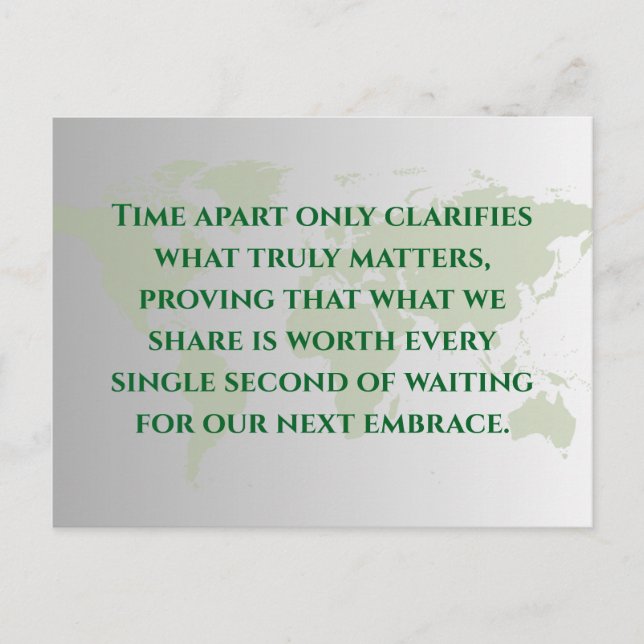 Postal Long Distance Relationship Quote Postcard | Miles  (Anverso)