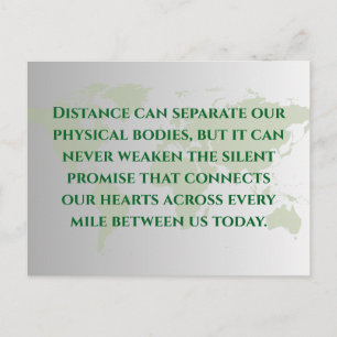 Postal Long Distance Relationship Quote Postcard Miles