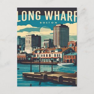Postal Long Wharf Boston Vintage
