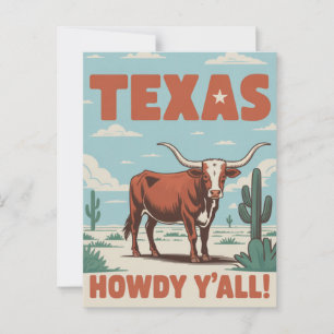 Postal Longhorn Clásico de Texas