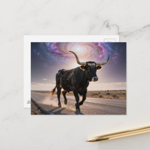 Postal Longhorn de Texas en la Carretera
