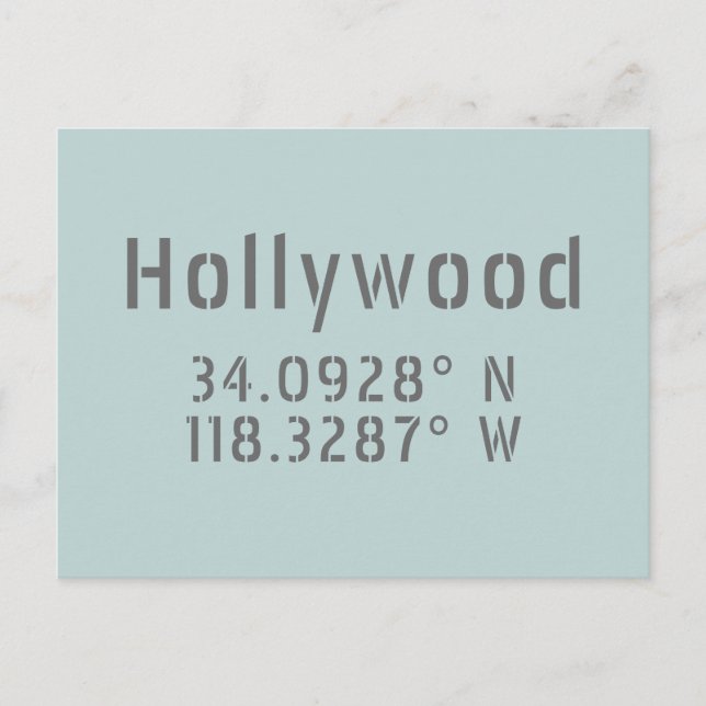 Postal Longitud de Hollywood Latitude (Anverso)