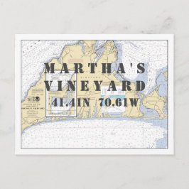 Postal Longitud de la latitud náutica del viñedo de Marth