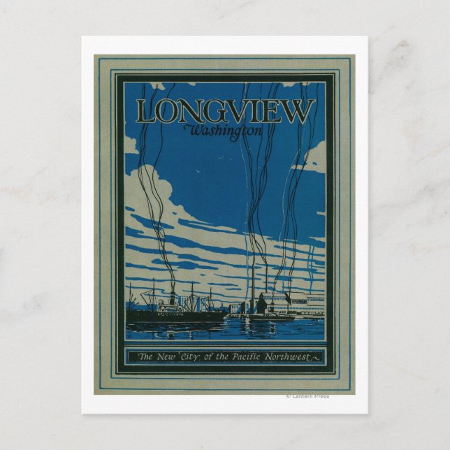 Postal Longview, Poster de Publicidad de Washington (Anverso)