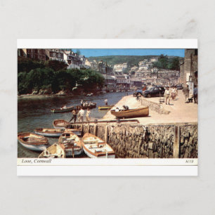 Postal Looe Cornwall Puerto Antiguo Barcos Vista