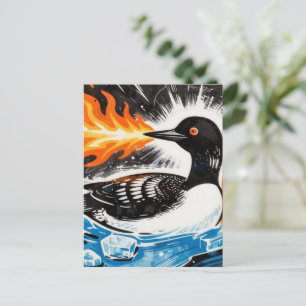 Postal Loon de MN que respira fuego enojado derritiendo l