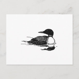 Postal Loon Line Art