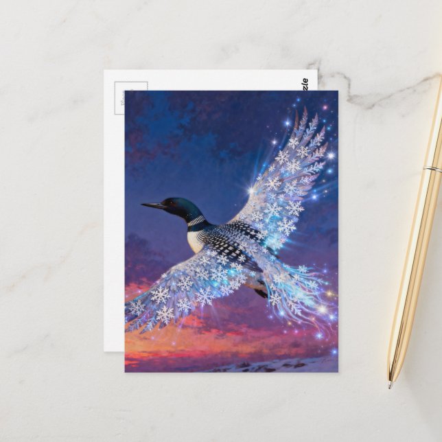 Postal Loon Rising From the Ice Phoenix (Anverso/Reverso In Situ)