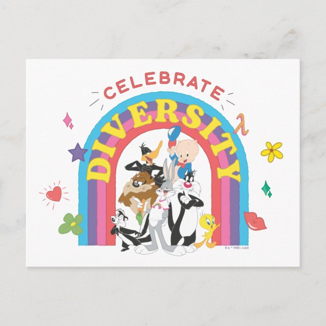 Postal LOONEY TUNES™ - Celebrar el Orgullo de la Diversid (Anverso)