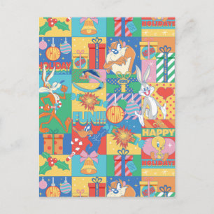 Postal LOONEY TUNES™   Patrón Navideño de Felices Fiestas