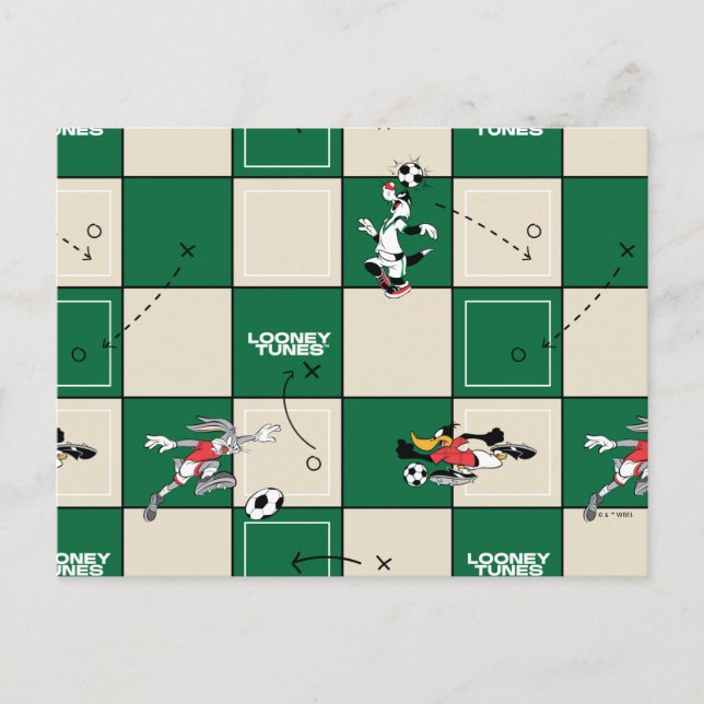Postal LOONEY TUNES™ Soccer Grid Pattern (Anverso)