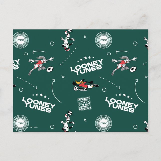 Postal LOONEY TUNES™ Soccer Playbook Pattern (Anverso)
