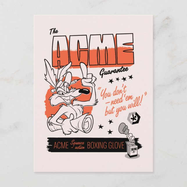 Postal LOONEY TUNES™ | WILE E. COYOTE™ Guante de Boxeo AC (Anverso)
