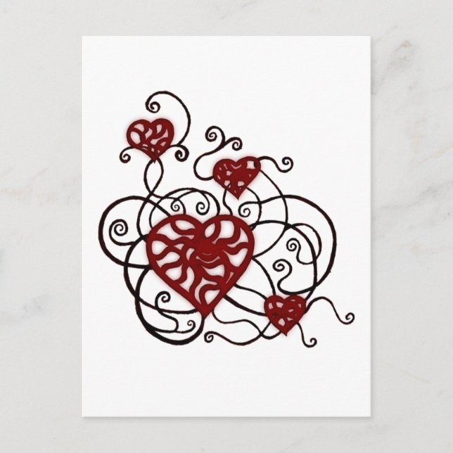 Postal Loopy Love Heart Trellis (Anverso)