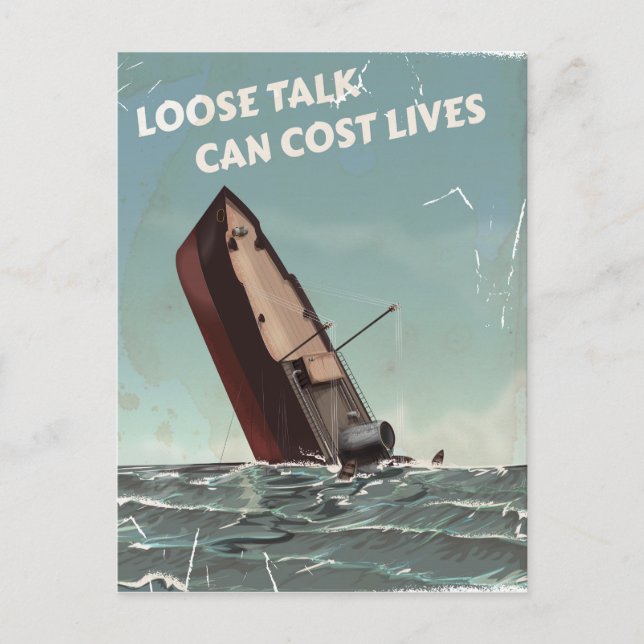 Postal Loose Talk Cost Vive como Poster de la Segunda Gue (Anverso)