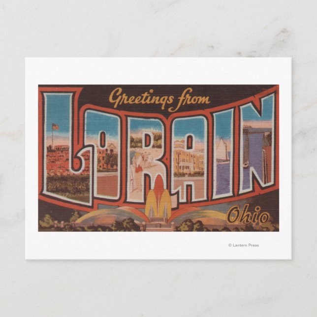 Postal Lorain, OhioLarge Letter Scenes Lorain, OH (Anverso)