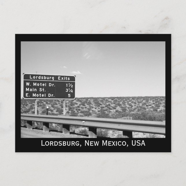 Postal Lordsburg Nuevo México Fotografía en blanco y negr (Anverso)