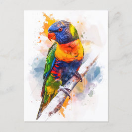 Postal Lori de color azul